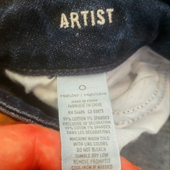 Womens American Eagle Artist Outfitters Distressed Dark Blue Denim Jeans Size 0 - Picture 12 of 12